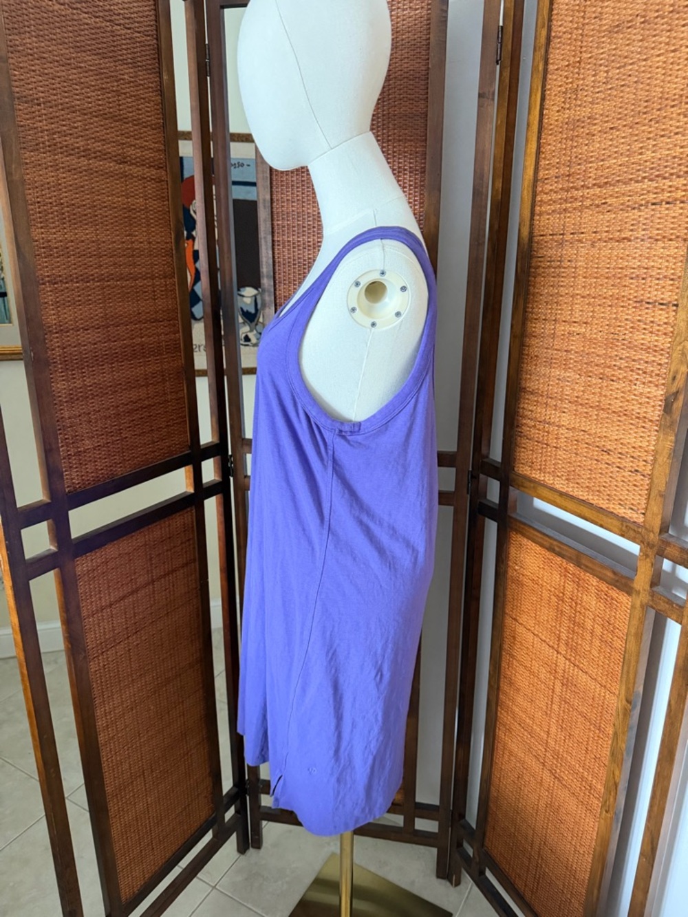 Lululemon Classic-Fit Cotton-Blend Scoop Dress Charged Indigo size 10 - Picture 5 of 8